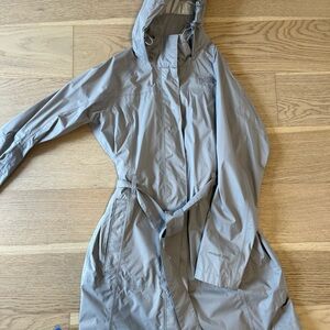 The North Face Grey Hooded Rain Trench